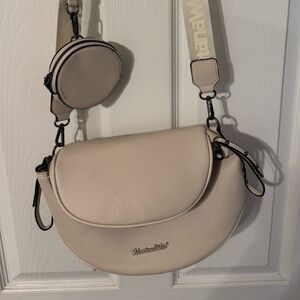 Montana West Cream Crossbody Bag with Coin Pouch
